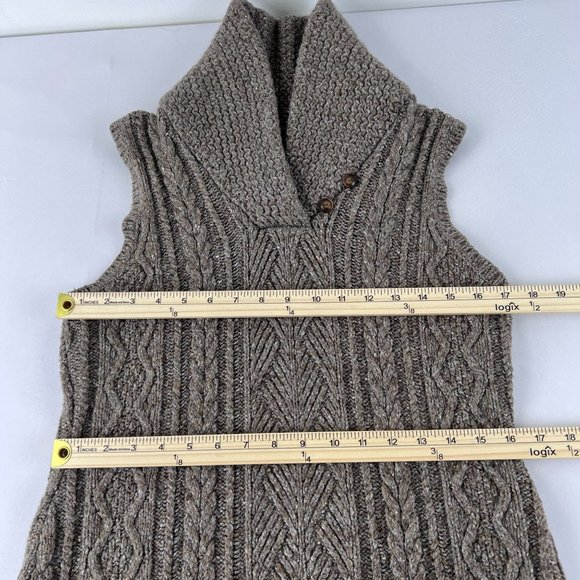 LRL Lauren Jeans Co Wool Blend Cable-Knit Grey Brown Sleeveless Women Dress Sz L - Picture 8 of 15